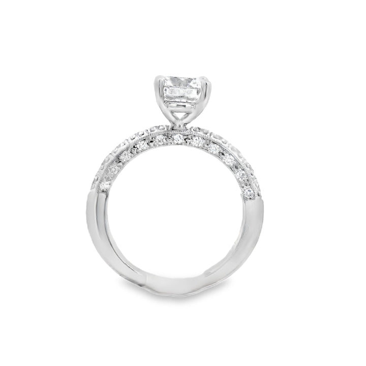 14K White Round Diamond Solitaire Engagement Ring