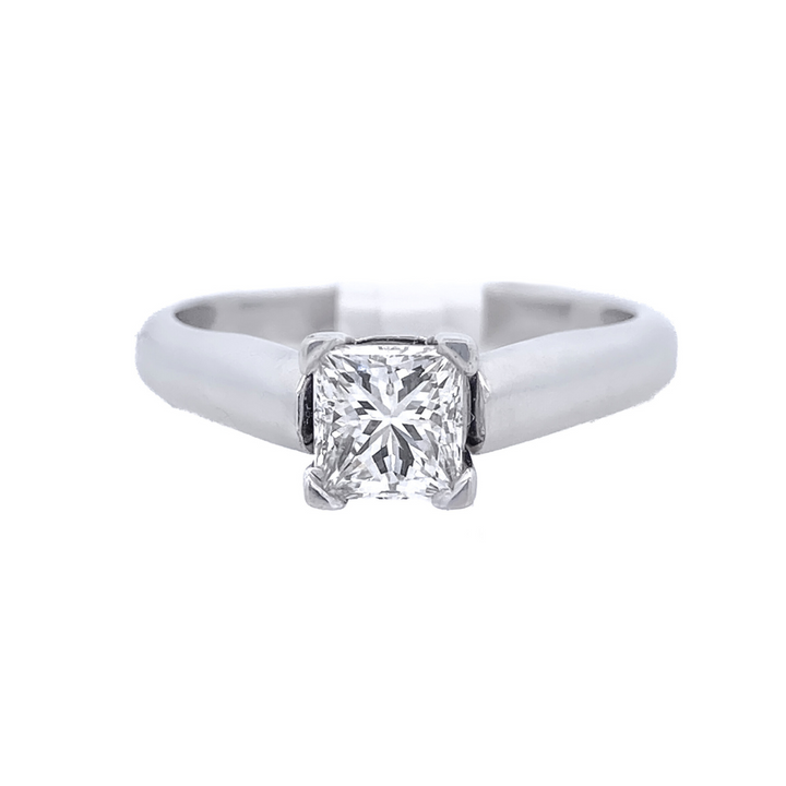 14K White Gold 0.75Ct Princess Diamond Solitaire Ring