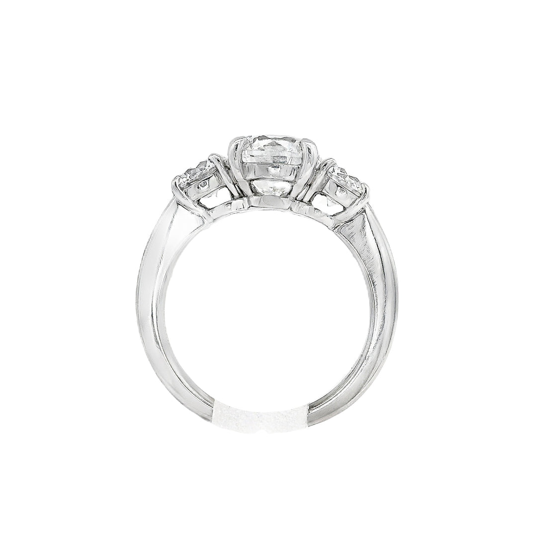 Lady's White Platinum 1.90CT 3 Stone Engagement Ring