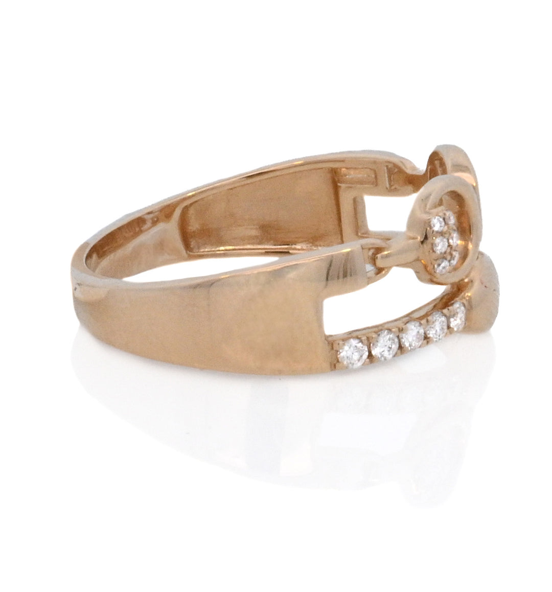 14K Yellow Gold 0.32ct. Diamond Chain Link Fashion Ring