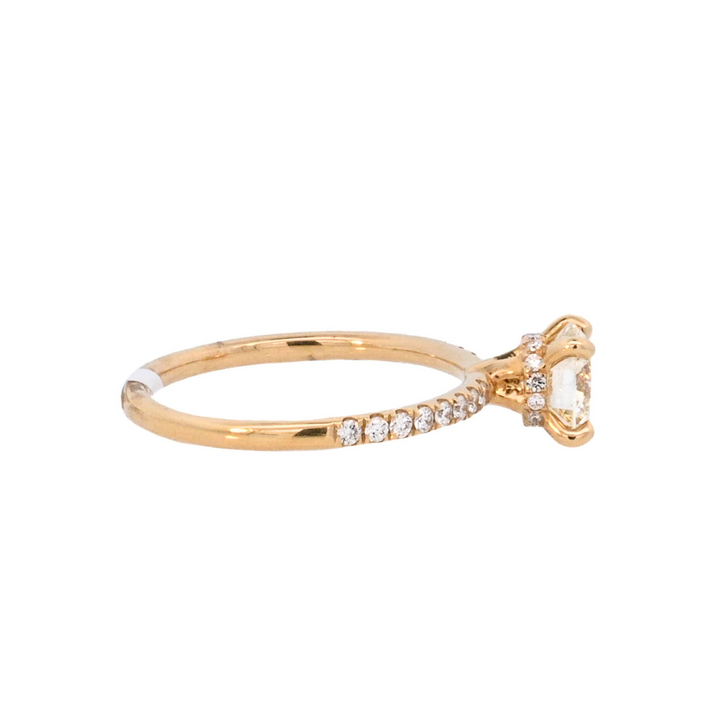 14K Yellow Gold 1.26Ct Round Diamond 3-Stone Engagement Ring