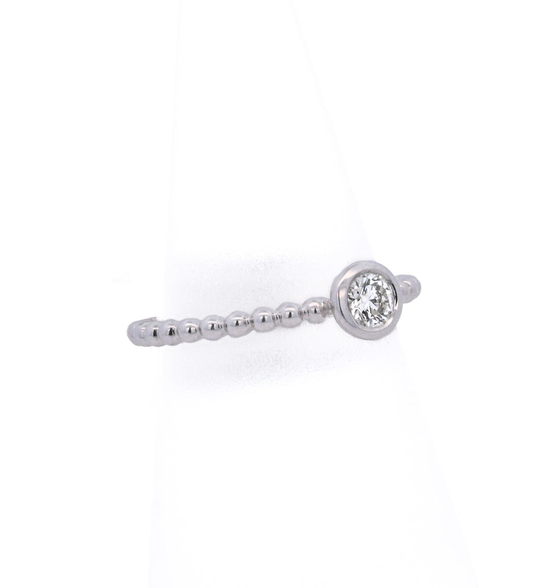 18K White Gold 0.23ct Round Diamond Stackable Ring