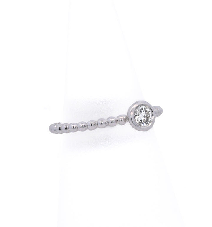 18K White Gold 0.23ct Round Diamond Stackable Ring