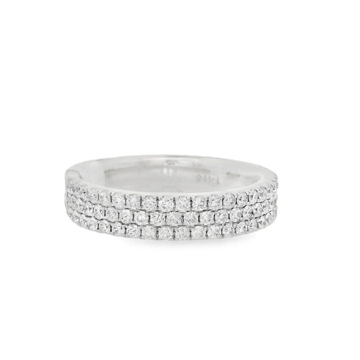 14K White Gold 0.73ctw Diamond Pave Wedding Band