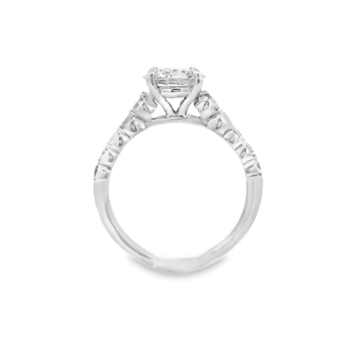 14K White Round Diamond 1.95Ct Solitaire Engagement Ring