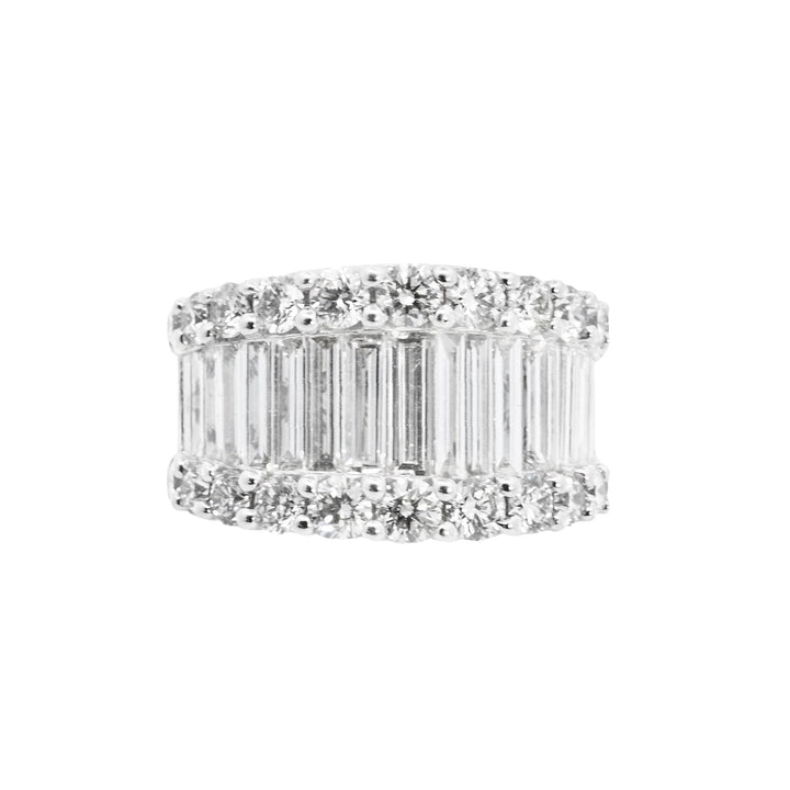 14K White Gold 4.45ct Baguette Round Diamond Ring