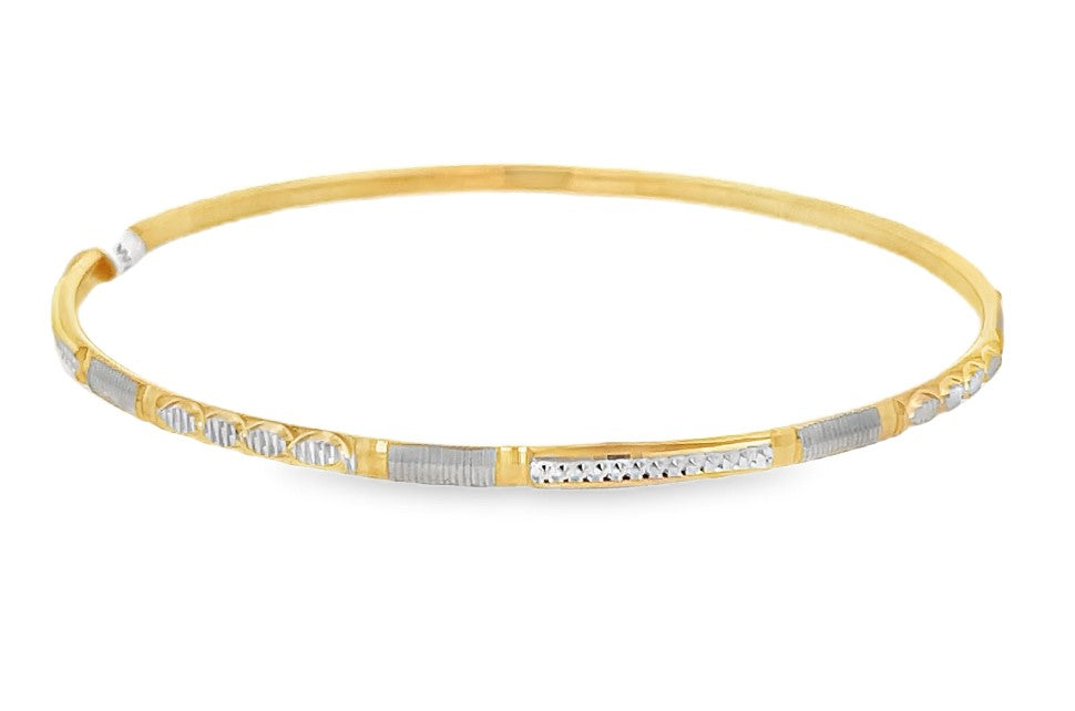 22K Yellow Gold Classic Smooth Minimalist Bangle
