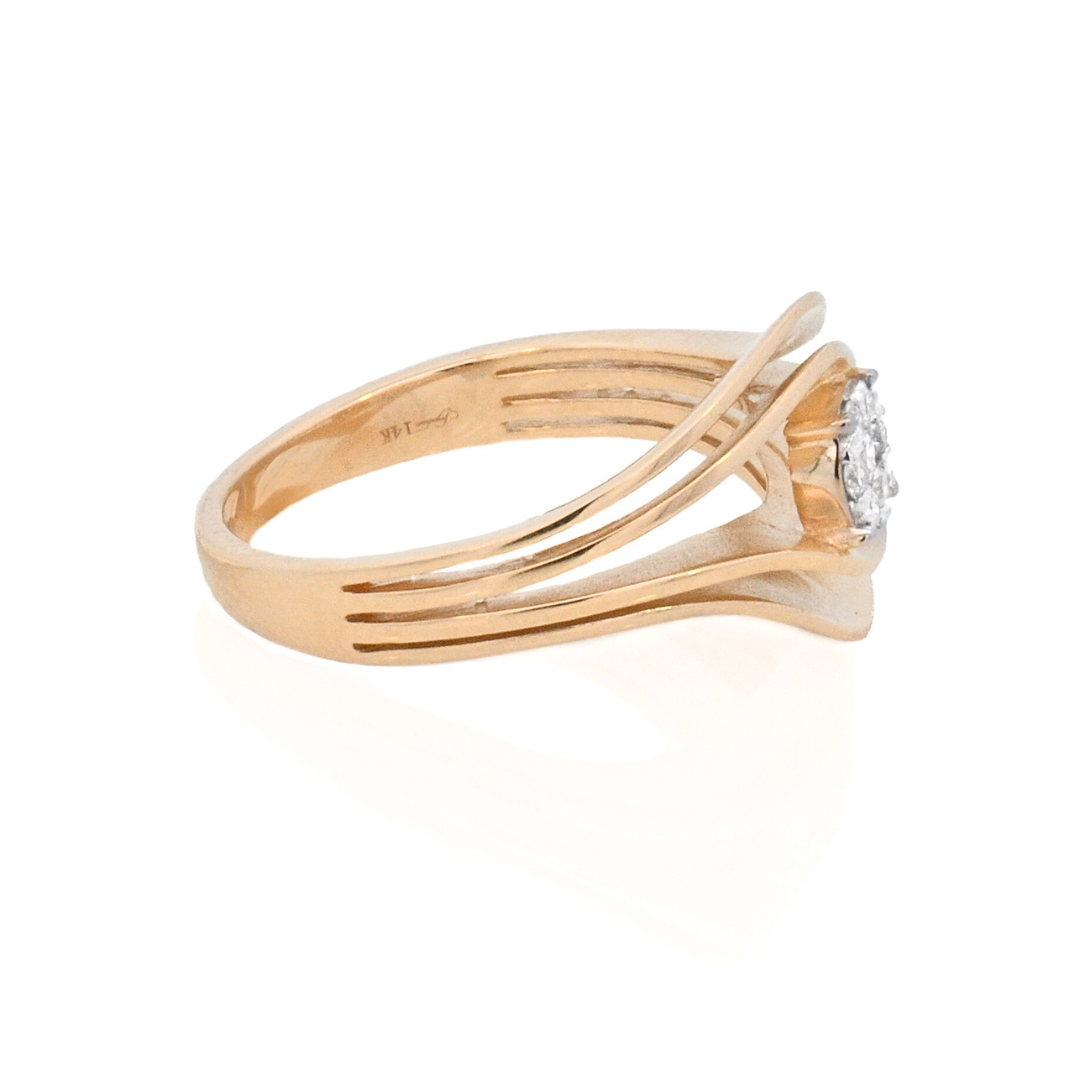 14K Yellow Gold 0.12ct Diamond Fashion Ring