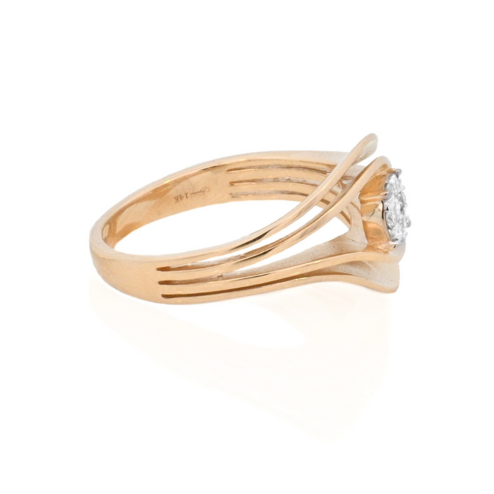 14K Yellow Gold 0.12ct Diamond Fashion Ring