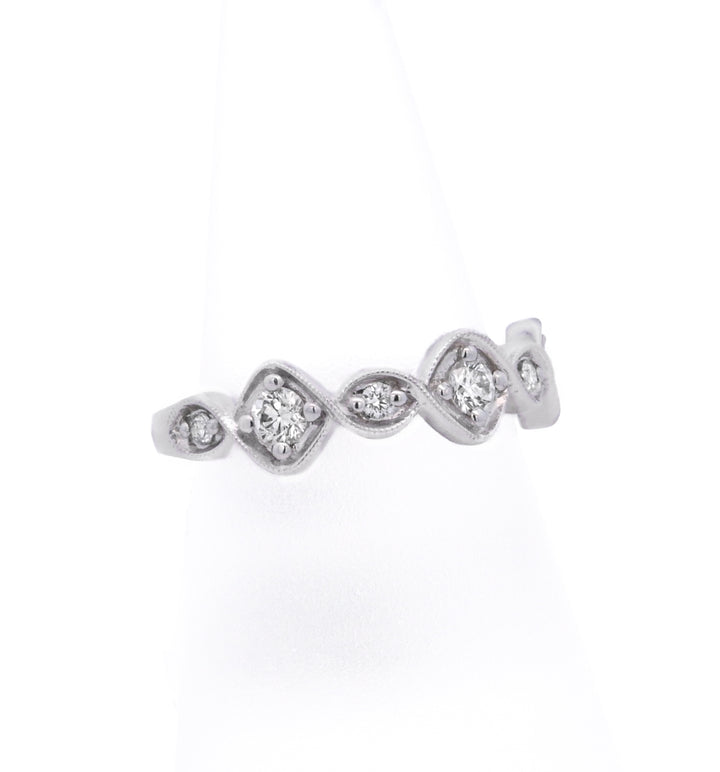 18K White Gold 0.27ct Multi-Diamond Contemporary Ring