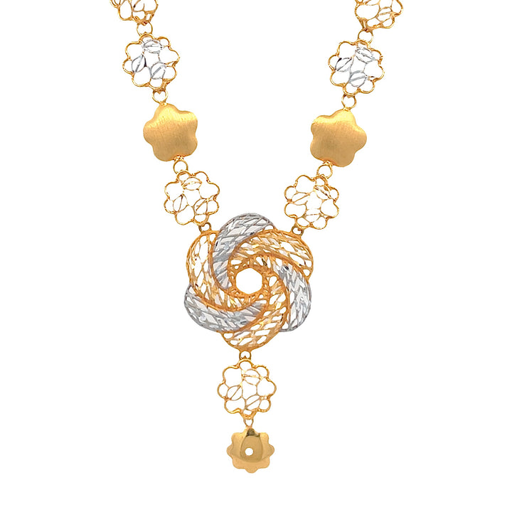 22K Yellow Gold Floral Pendant Necklace (16)