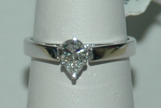 Platinum Pear Diamond 0.53Ct Solitaire Engagement Ring