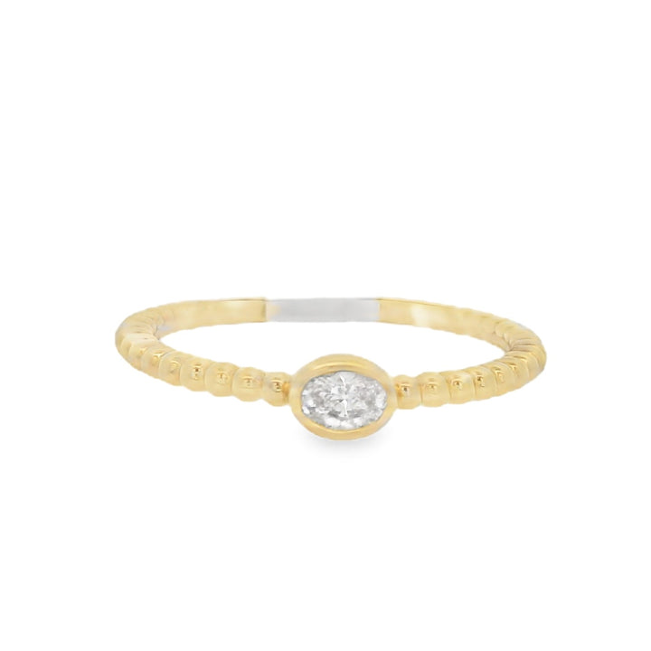 18K Yellow Gold 0.12ct. Diamond Stackable Fashion Ring