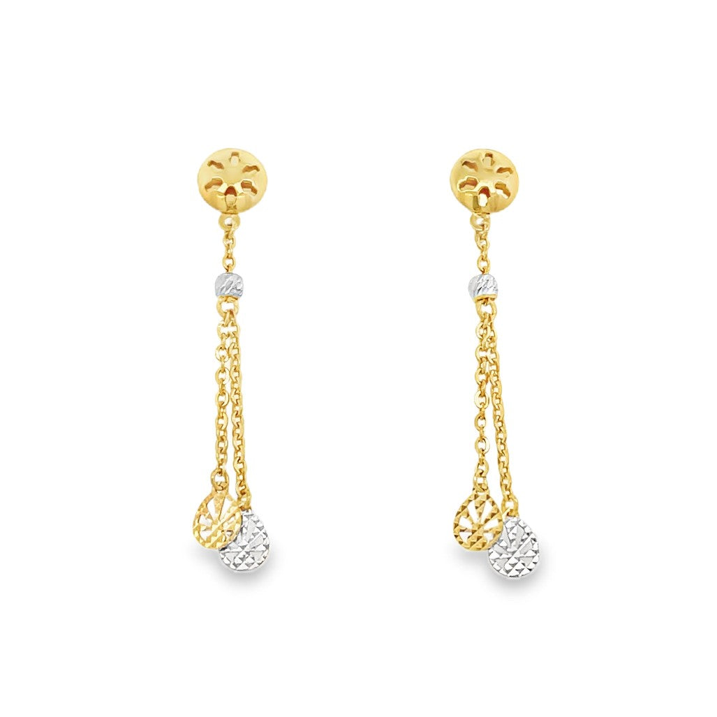 22K Yellow Gold Dangle Earrings with Secure Backs
