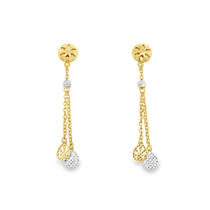 22K Yellow Gold Dangle Earrings with Secure Backs
