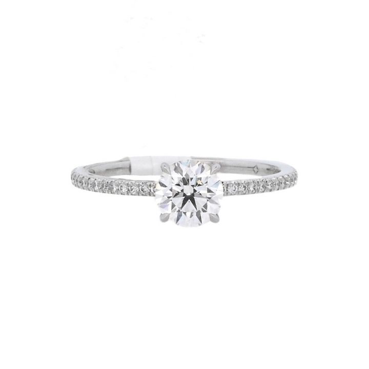 Platinum 0.71Ct Round Diamond Solitaire Engagement Ring