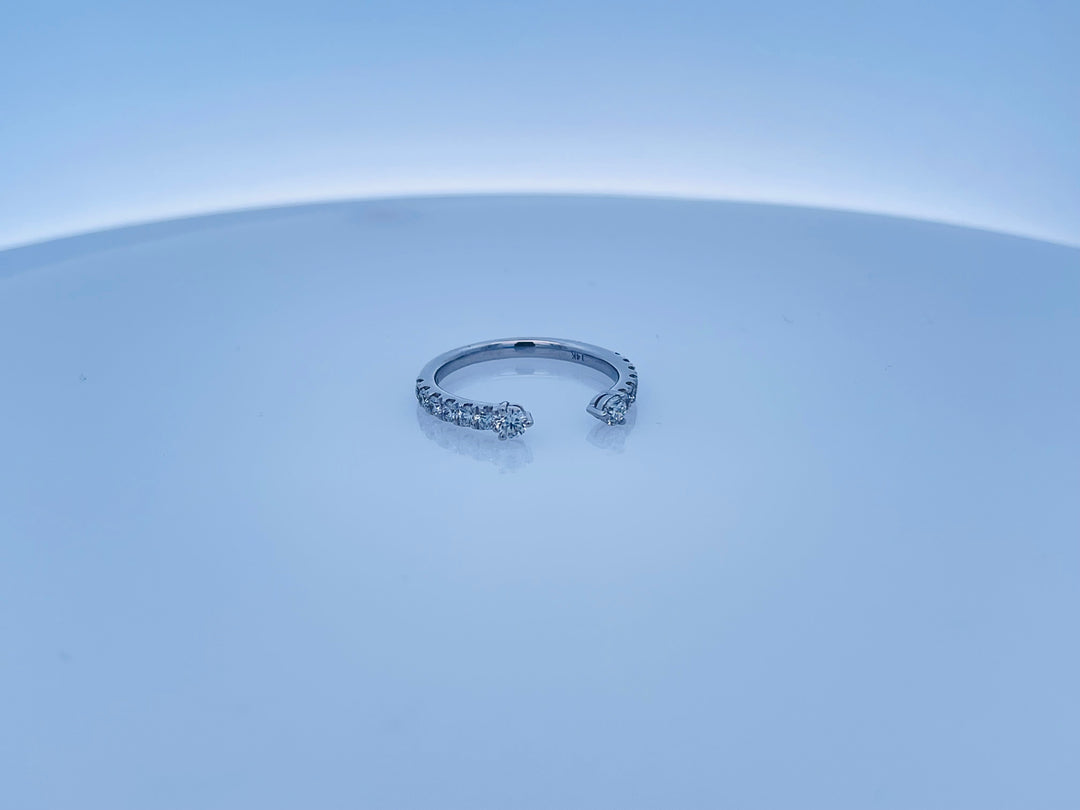 14K White Gold 0.50ct Diamond Open Wedding Band