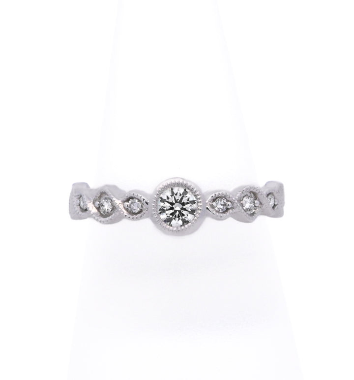 18K White Gold 0.32ct. Diamond Stackable Fashion Ring