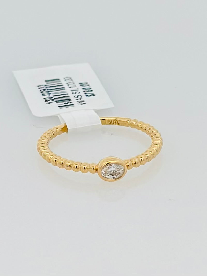 18K Yellow Gold 0.12ct. Diamond Stackable Fashion Ring