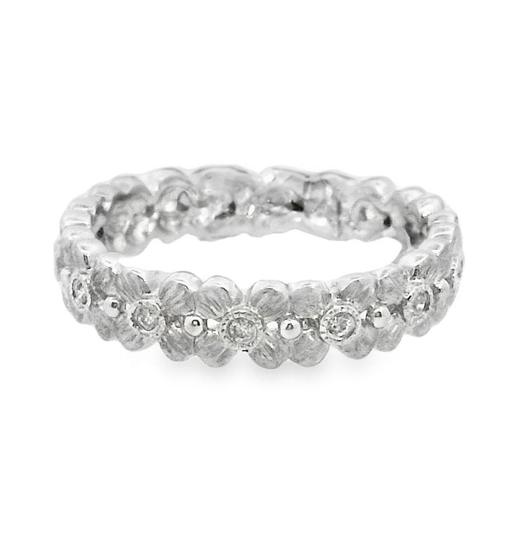 14K White Gold 0.15ct Diamond Women's Anniversary Band