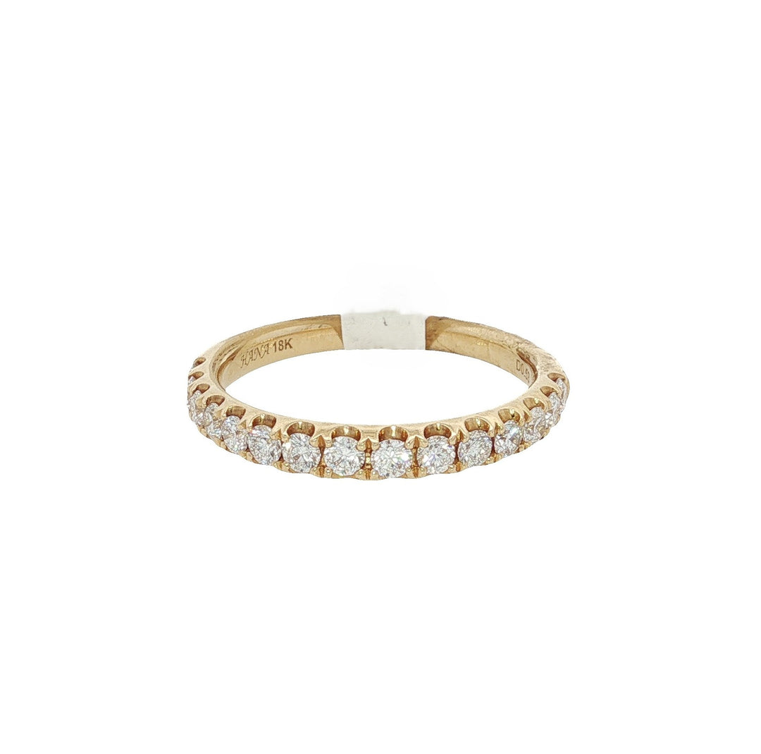 18K Yellow Gold 0.53ctw Round Diamond Wedding Band