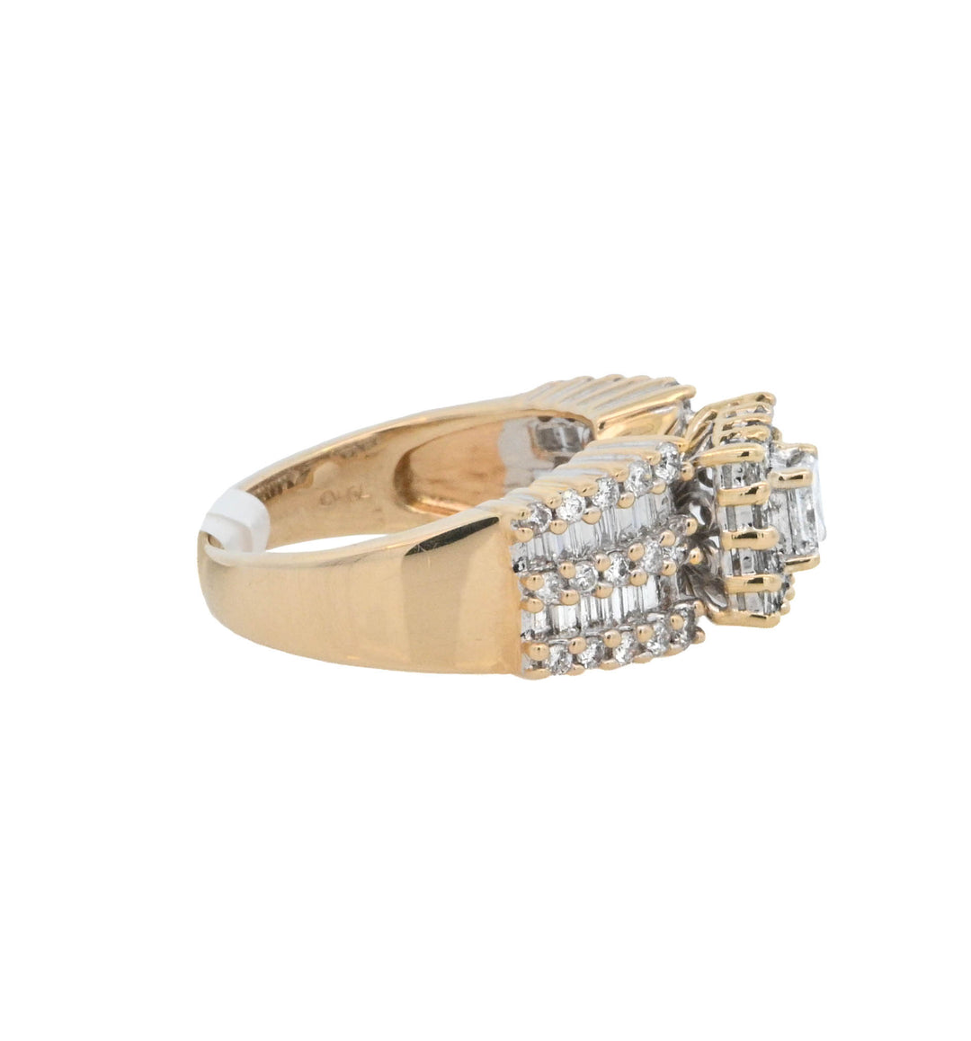 14K Yellow Gold Multi-Cut Diamond Fashion Ring
