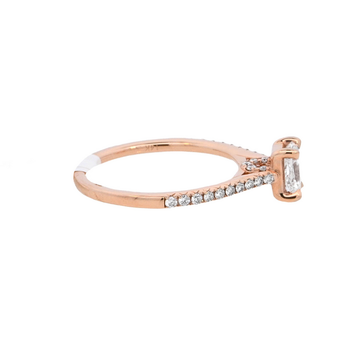 14K Rose Gold 0.75ct Radiant Diamond Solitaire Ring