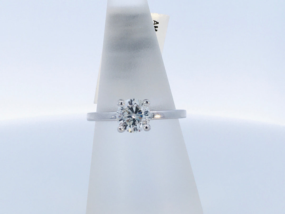 14K White Gold 1.03Ct Round Diamond Solitaire Ring