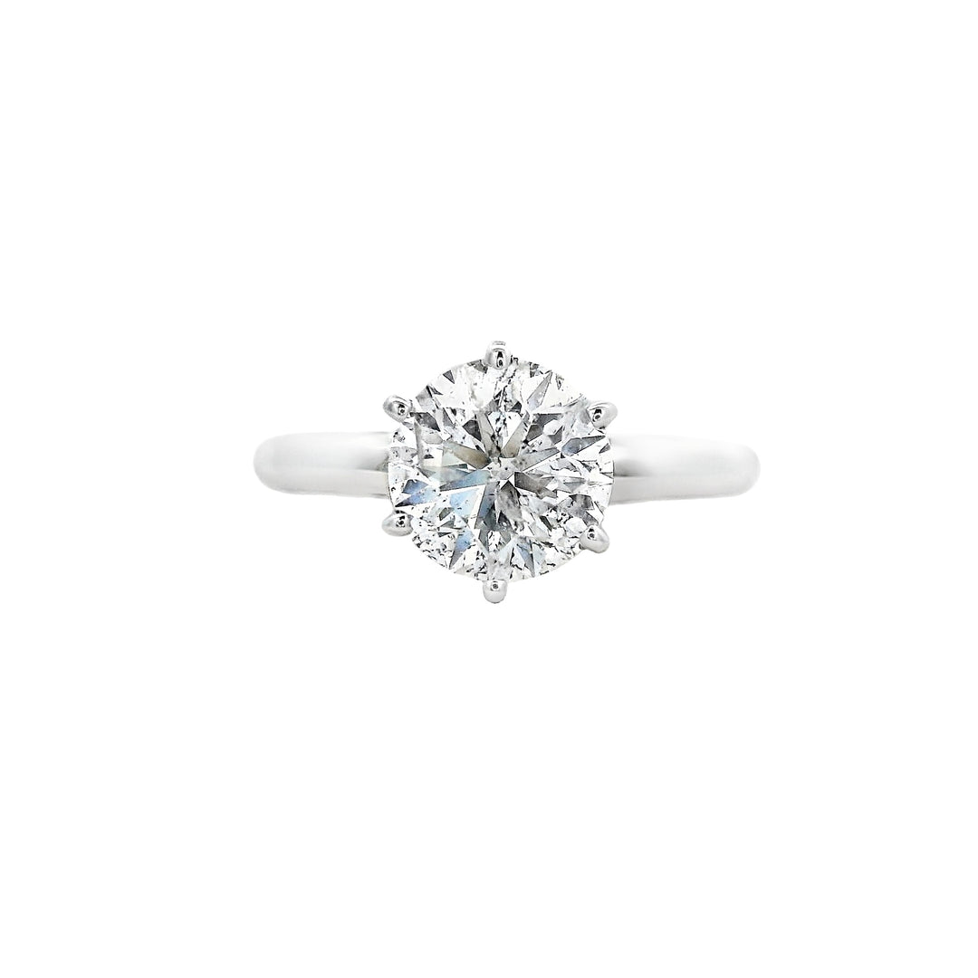 14K White Round Diamond 1.46Ct Solitaire Engagement Ring