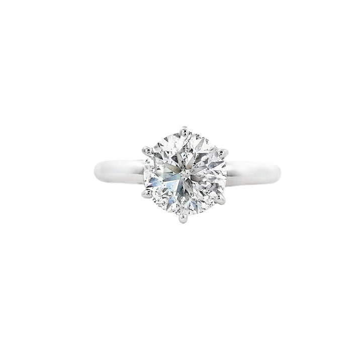 14K White Round Diamond 1.46Ct Solitaire Engagement Ring