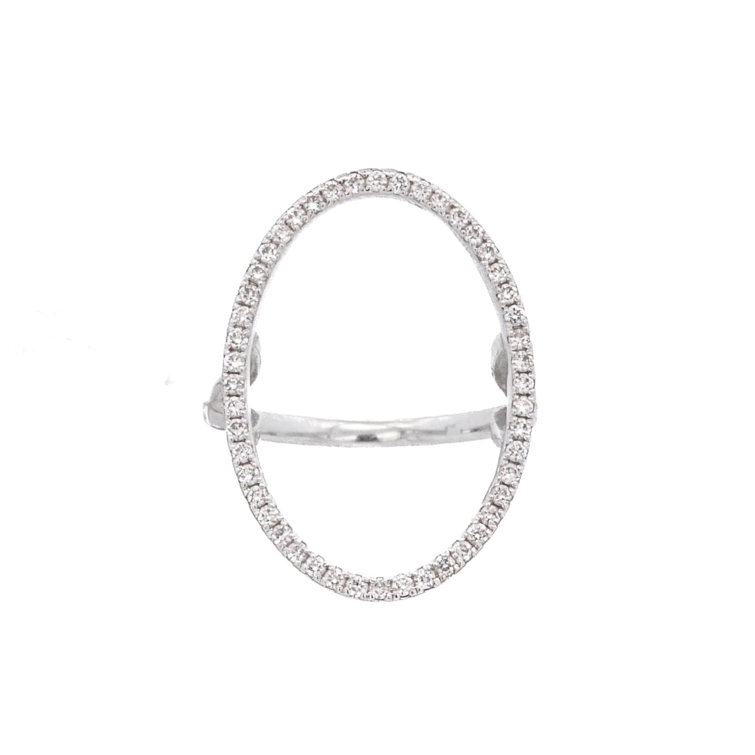 14K White Gold 0.38ctw Open Diamond Fashion Ring