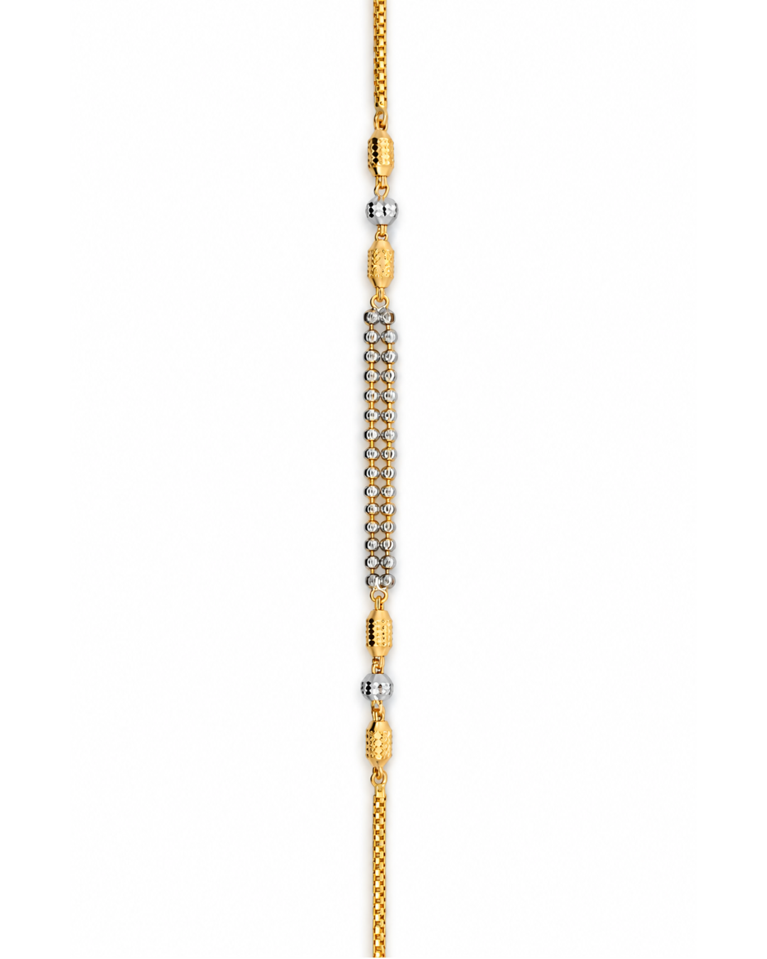 22K Yellow Gold White Charm Indian Bracelet 7