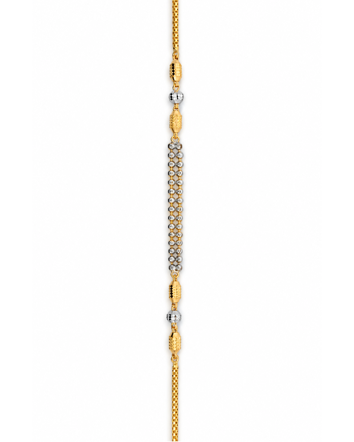 22K Yellow Gold White Charm Indian Bracelet 7