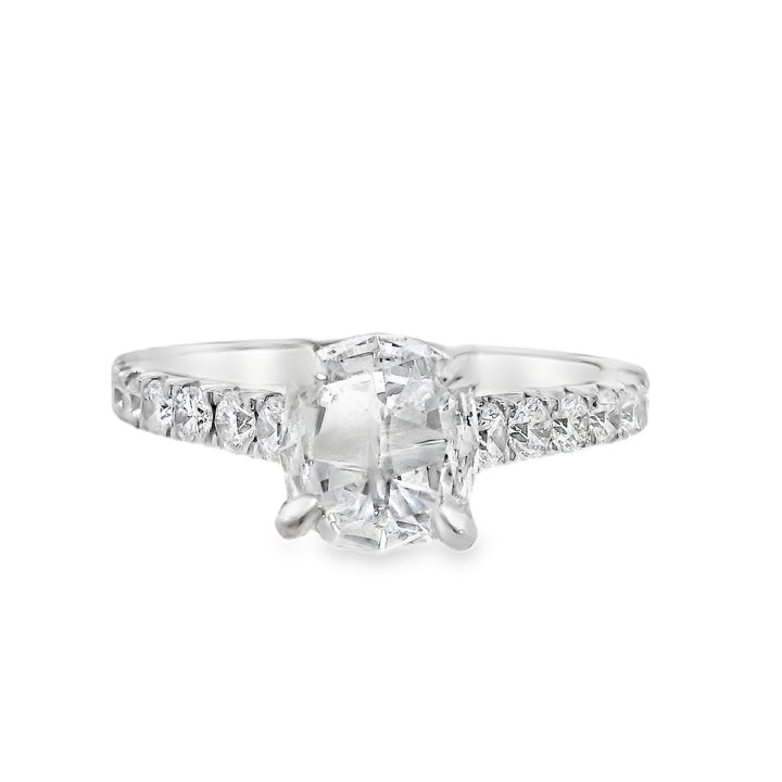 14K White Cushion Diamond 1.03Ct Solitaire Engagement Ring