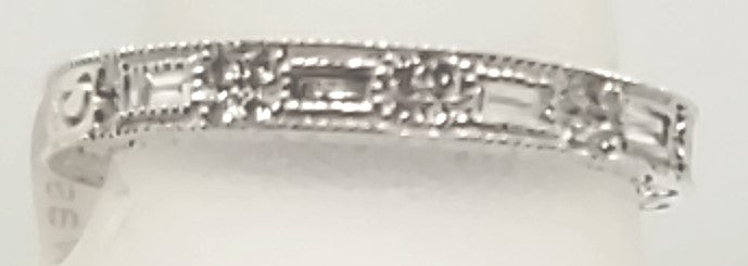 14K White Gold 0.15ct Diamond Half Anniversary Women's Wedding Band