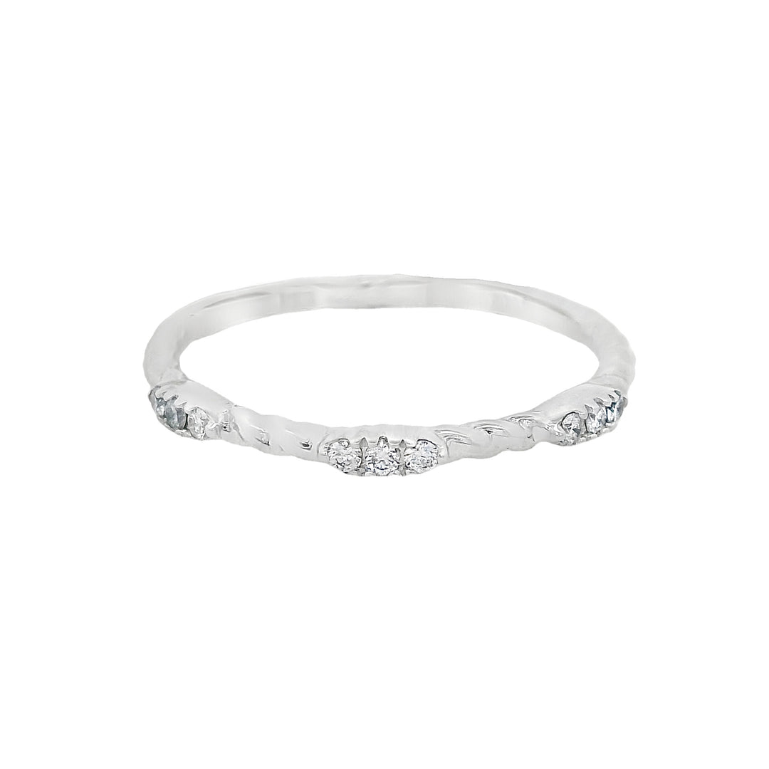 14K White Gold Diamond Wedding Band, Classic Elegance