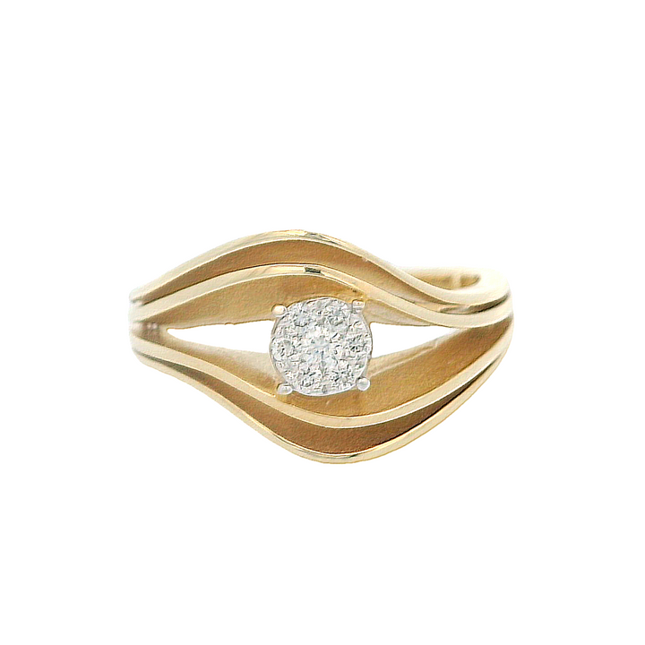14K Yellow Gold 0.12ct Diamond Fashion Ring