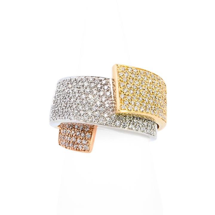 18K Three- Tone 2.00ct. Diamond Wrap Fashion Ring