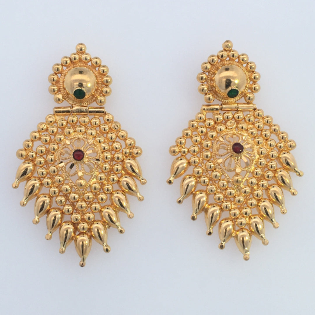 22K Yellow Gold Classic Elegant Earrings