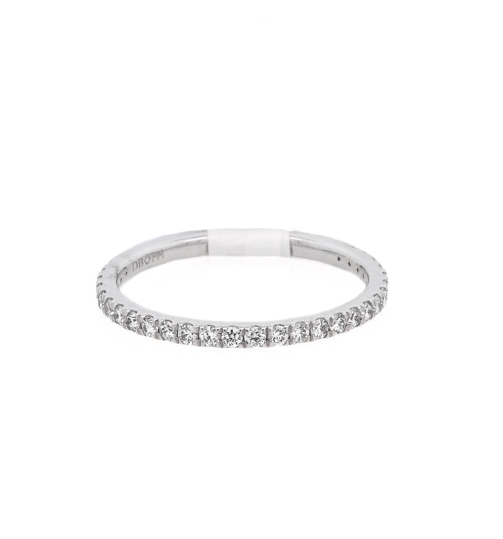 Platinum 0.28ct Diamond Pave Women's Wedding Band