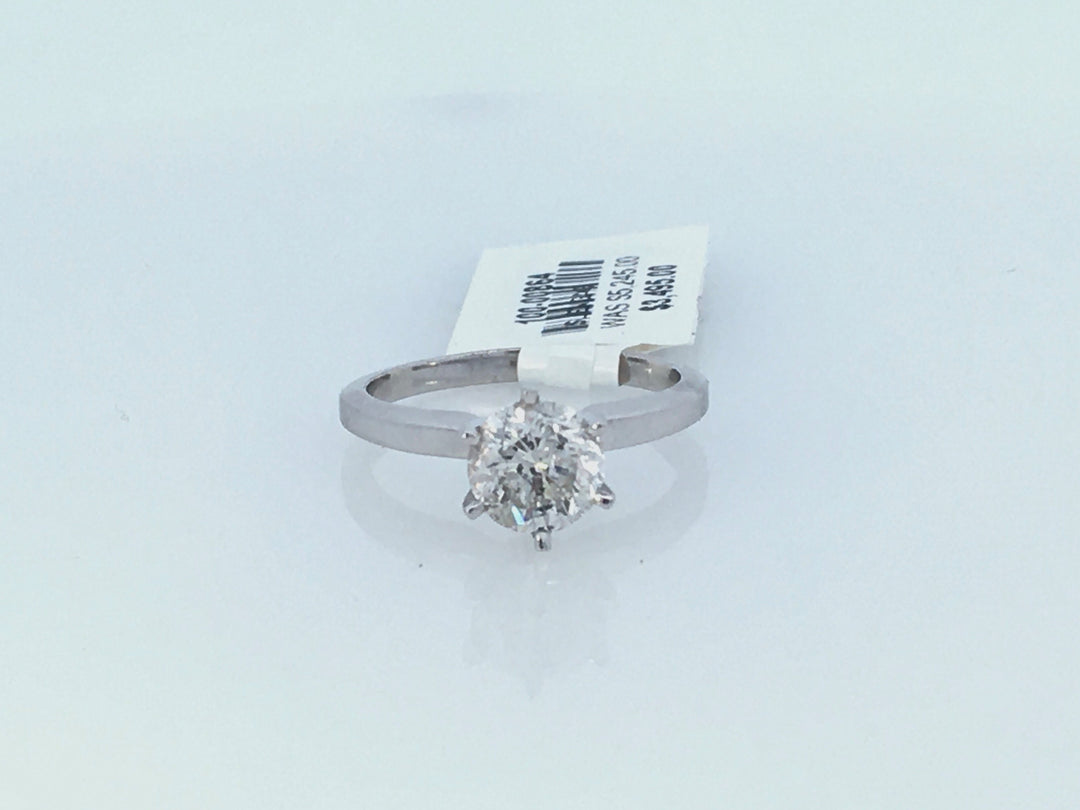 14K White Round Diamond 1.31Ct Solitaire Engagement Ring