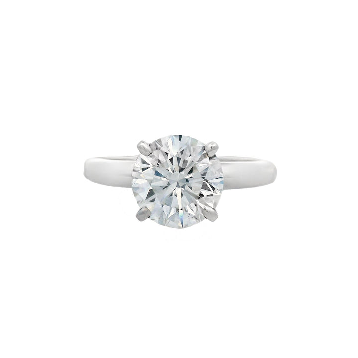 14K White Round Diamond 2.35Ct Solitaire Engagement Ring