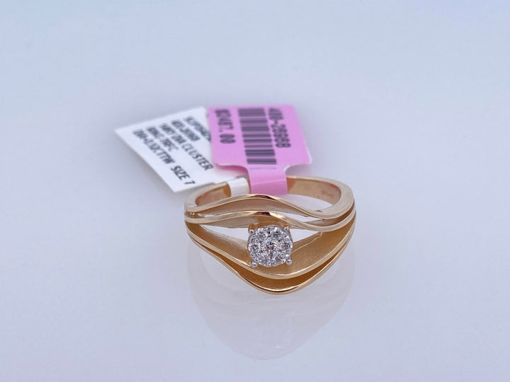 14K Yellow Gold 0.12ct. Diamond Fashion Ring