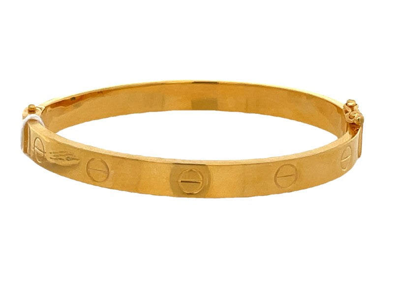 22K Yellow Gold Wide 2-Inch Luxury Bangle Bracelet