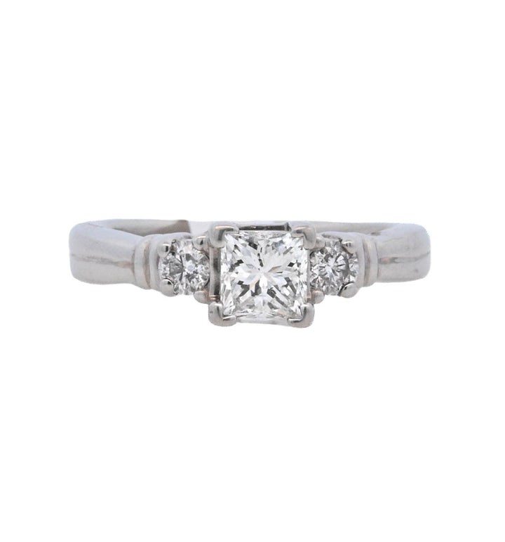 Platinum Princess Diamond 1.25Ct 3 Stone Engagement Ring