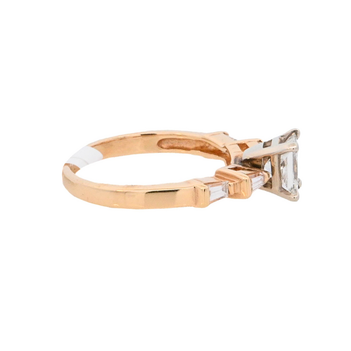 14K Yellow Gold 1ct Radiant Diamond Engagement Ring