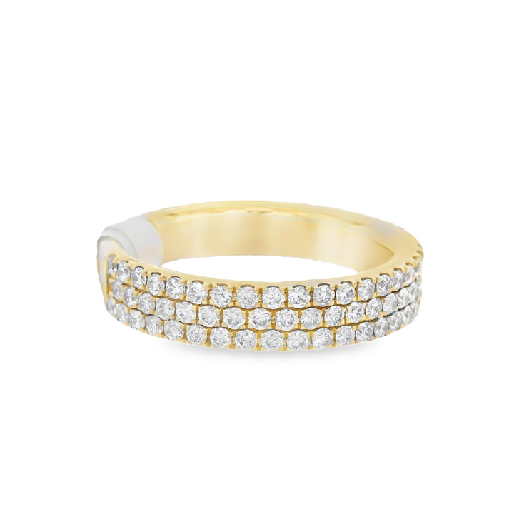 14K Yellow Gold 0.73ct Diamond Pave Women's Wedding Band