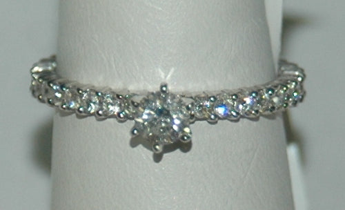 14K White Gold Round Diamond Solitaire Engagement Ring