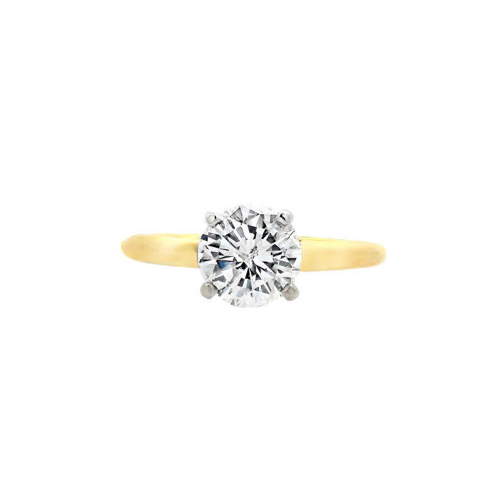 14K Yellow Round Diamond 1.00Ct Solitaire Engagement Ring