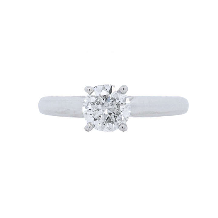 14K White Gold 1CT Round Diamond Solitaire Ring